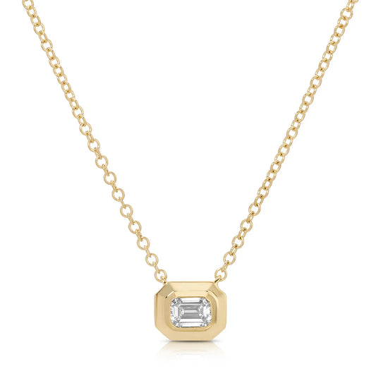 Emerald Cut Diamond Necklace