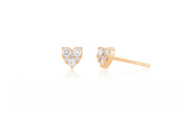 Full Cut Diamond Mini Heart Stud (Single)