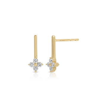 Diamond Bar Fleur Earrings (Pair)