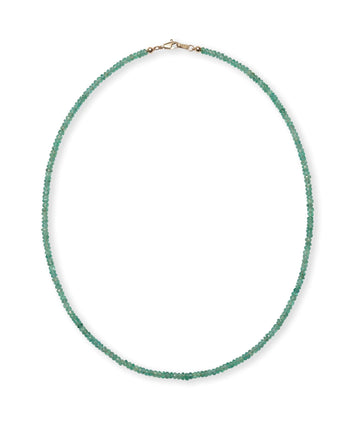 Tiny Beaded Emerald Necklace