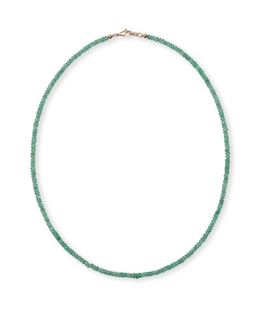 Tiny Beaded Emerald Necklace