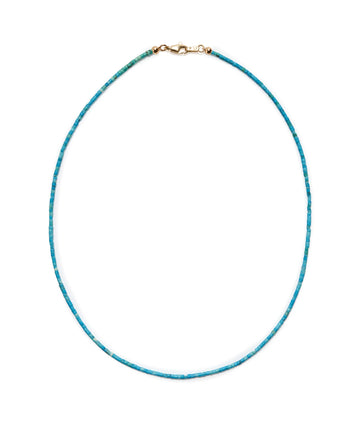 Tiny Turquoise & Gold Necklace