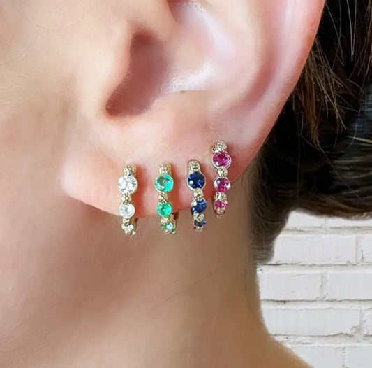 Graduated Diamond Hoop Earrings