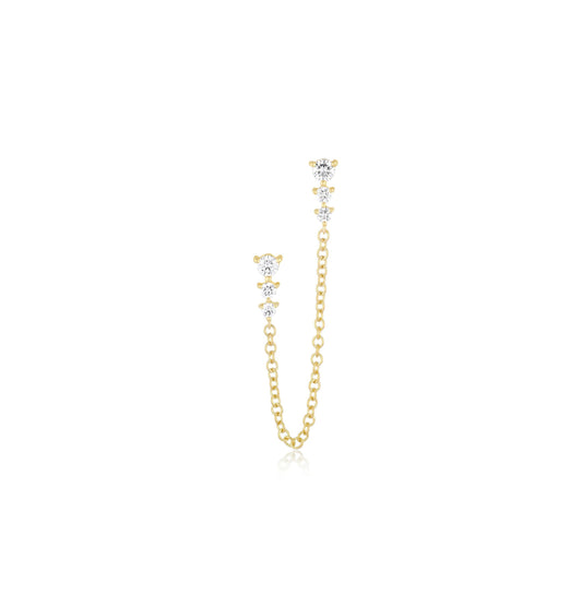 Graduated Diamond Double Stud Earring