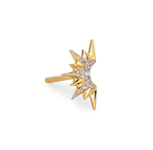 Half Sunburst Pave Stud