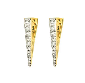 Small Diamond V Hoop Earring