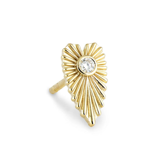 Ruffled Heart Stud