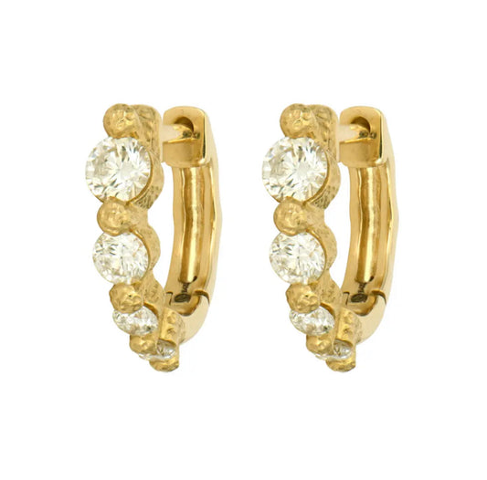 Graduated Diamond Hoop Earrings