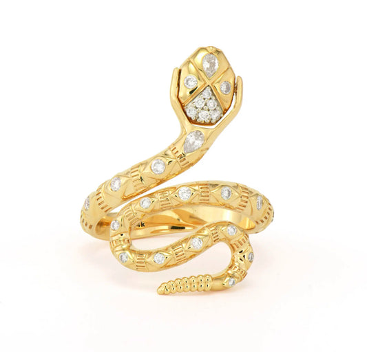 Serpent Coil Wrap Around Flip Ring