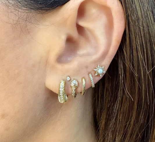 Copperhead Diamond Snake Huggie Hoop