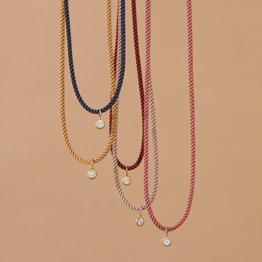 Diamond Pillow Cord Necklace