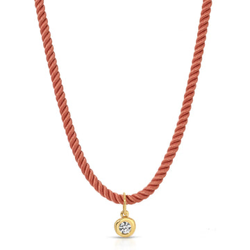 Diamond Pillow Cord Necklace