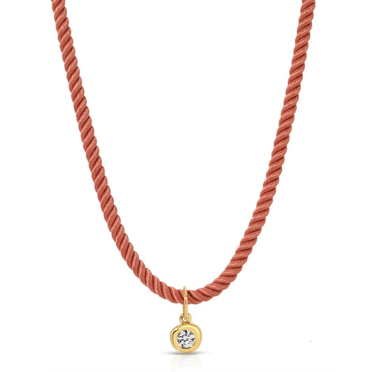 Diamond Pillow Cord Necklace