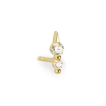 Spiky Double Diamond Graduated Stud- Single