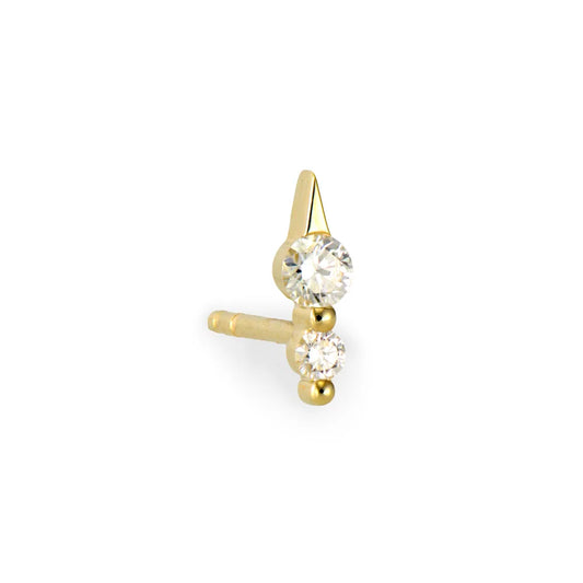 Spiky Double Diamond Graduated Stud- Single