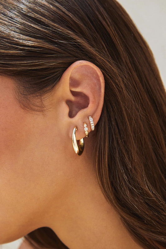 14k Diamond Zoe Huggies Earrings