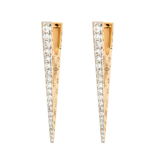 Diamond “V” Hoop Earrings