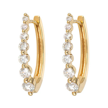 Large Oval Elongated Hoop Earring