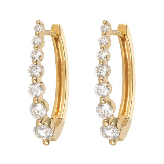 Large Oval Elongated Hoop Earring