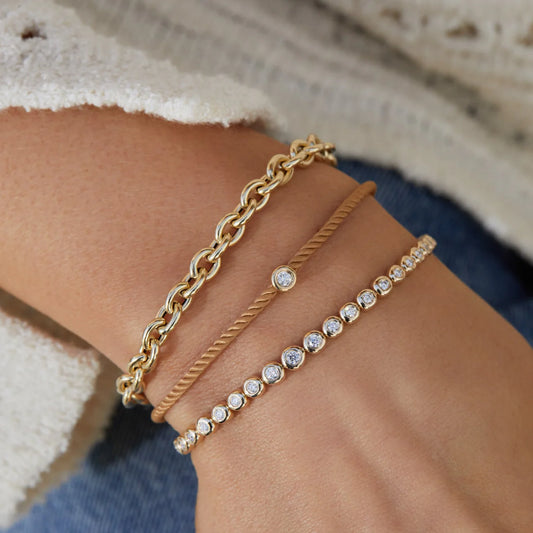 Graduated Diamond Pillow Eternity Bracelet