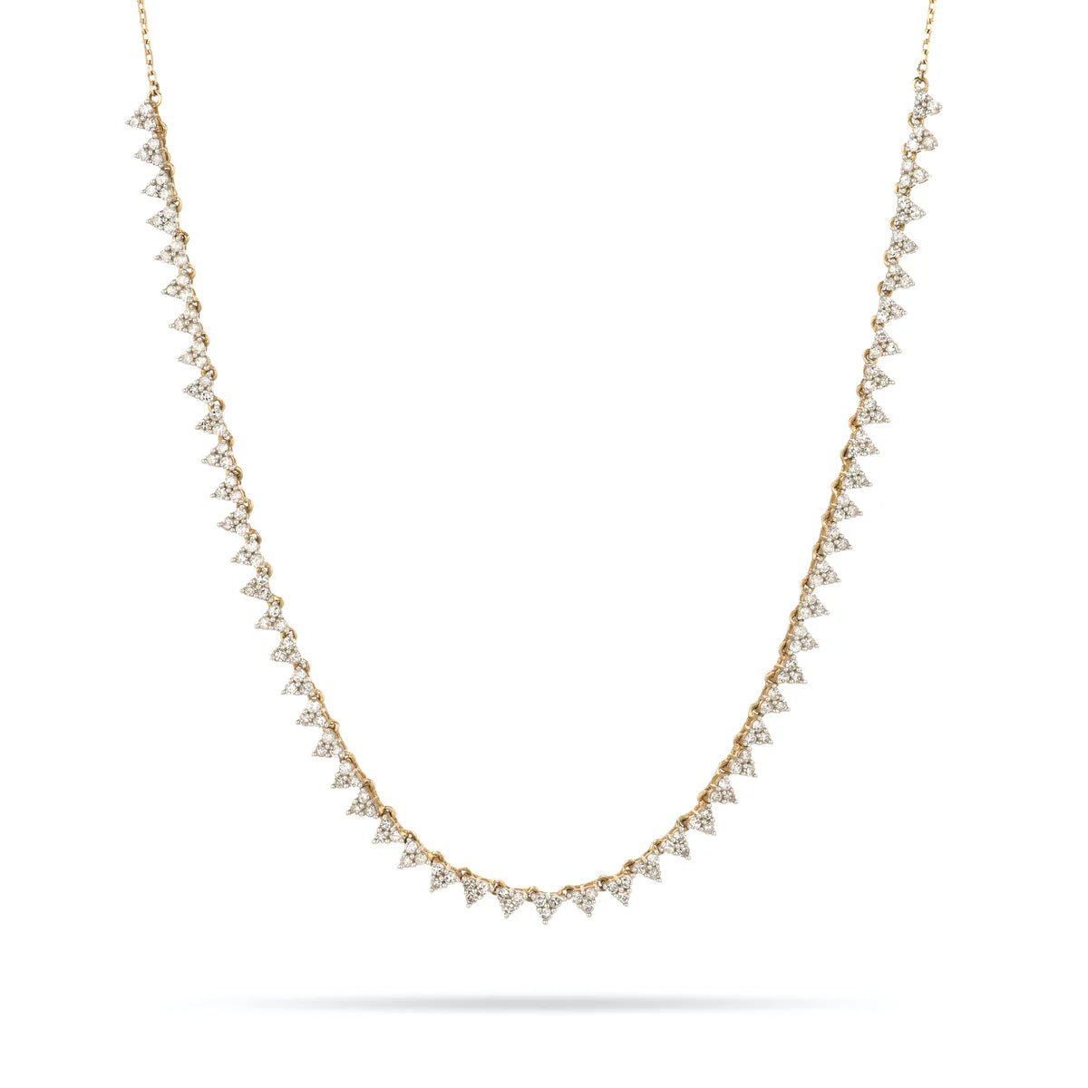 Diamond Cluster Half Riviera Necklace – Sori Jewelry