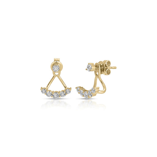 Graduated Diamond Ear Jacket Earrings