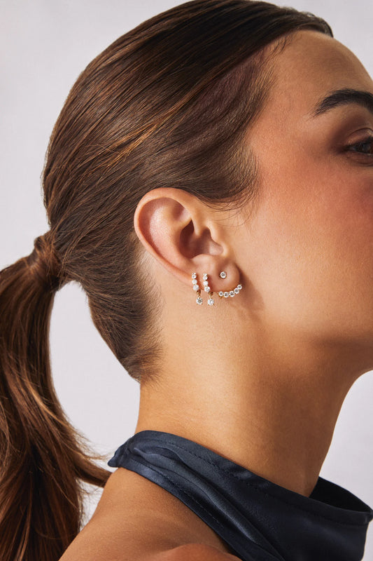 Graduated Diamond Ear Jacket Earrings