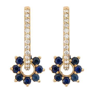 Tiny Sapphire Flower Ear Charm