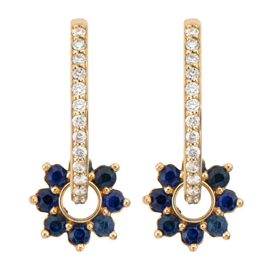 Tiny Sapphire Flower Ear Charm