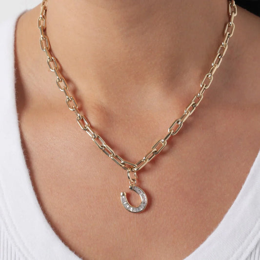 Baguette Horseshoe Hinged Pendant