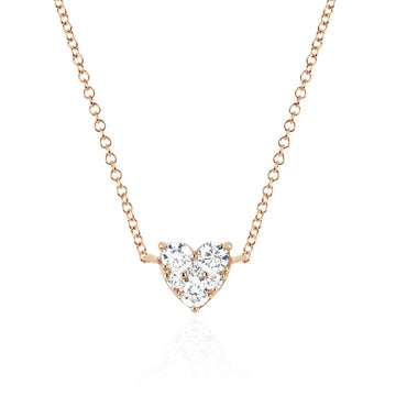 Full Cut Diamond Heart Choker Necklace