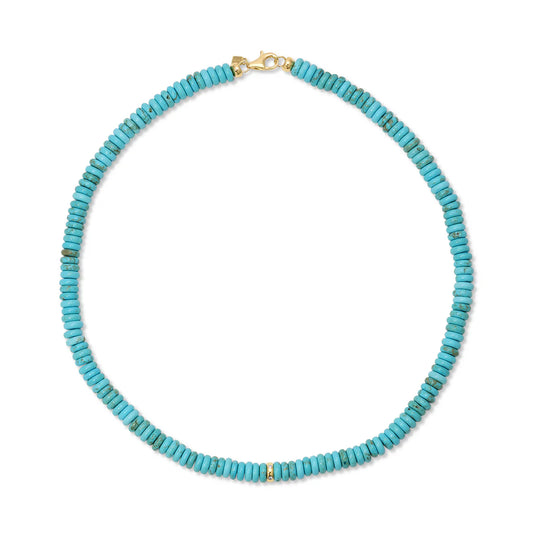14K Jumbo Turquoise Bead Necklace