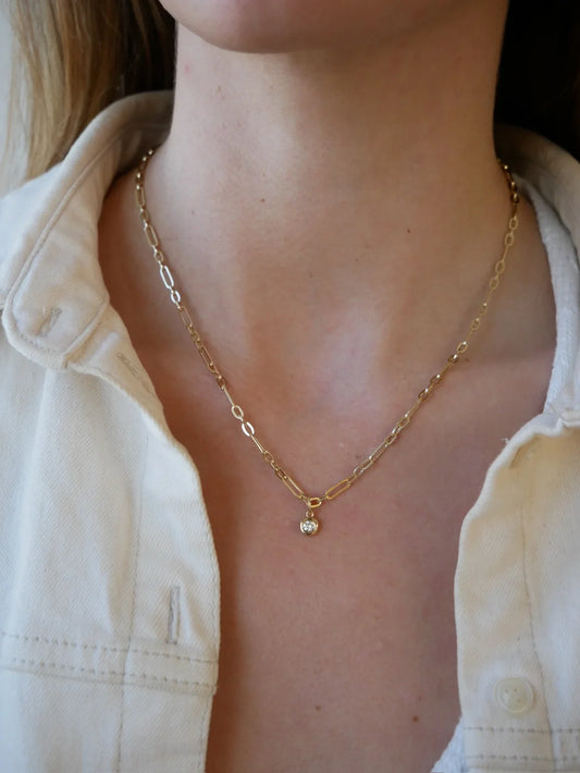 Diamond Pillow Mini Mixed Chain Necklace