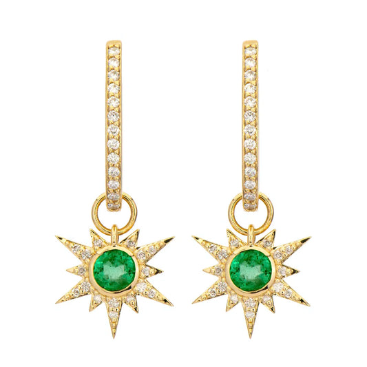 Tiny Love Explosion Emerald Ear Charm