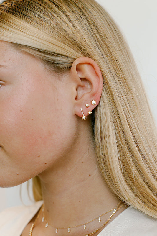 Diamond Bezel Stud Earring
