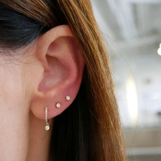 Diamond Bezel Stud Earring