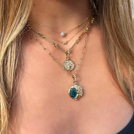 Tree Of Life Azurite Oval Pendant