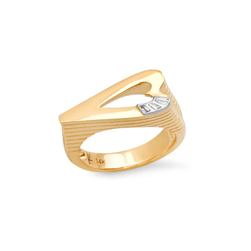 Grandsize Ribbed Heart Ring